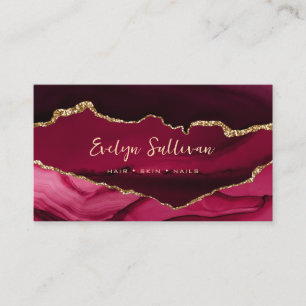 carte de visite magenta et or élégant