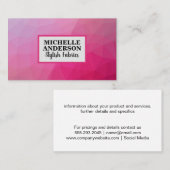 Carte De Visite Magenta géométrique (Devant / Derrière)