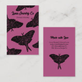 Carte De Visite Magenta Mystical Luna Moth Blank Business Card (Devant / Derrière)