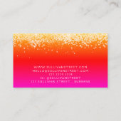 Carte De Visite Magenta Orange Parties scintillant holographique B (Dos)
