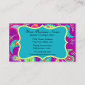 Carte De Visite Magenta Purple Turquoise Moderne Paisley Monogramm (Dos)
