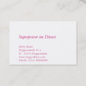 Carte de visite magenta rose blanc (Dos)