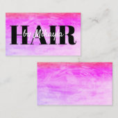 Carte De Visite Magenta Rose Hair Style ongles simples (Devant / Derrière)