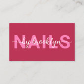 Carte De Visite Magenta Rose Typographie moderne Clou Artiste (Devant)