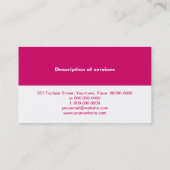 Carte de visite magenta simple de panneau (Dos)