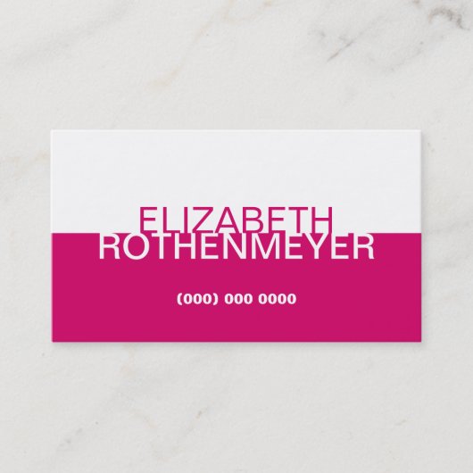 Carte de visite magenta simple de panneau (Devant)