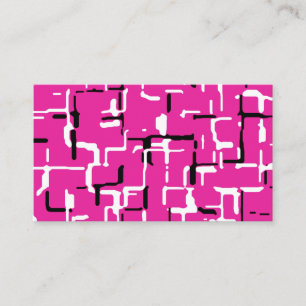 Carte De Visite Magenta Violet Rose Noir Blanc Motif