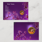 Carte De Visite MAGIC BERRIES MONOGRAM, améthyste violet orange (Devant / Derrière)