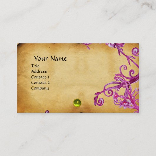 Carte De Visite MAGIC BERRIES MONOGRAM gem parchemin bleu (Devant)