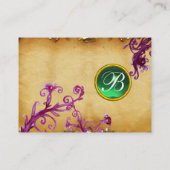 Carte De Visite MAGIC BERRIES MONOGRAM jade parchemin vert (Dos)
