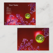 Carte De Visite MAGIC BERRIES MONOGRAM, rouge rubis jaune (Devant / Derrière)