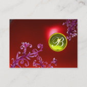 Carte De Visite MAGIC BERRIES MONOGRAM, rouge rubis jaune (Dos)