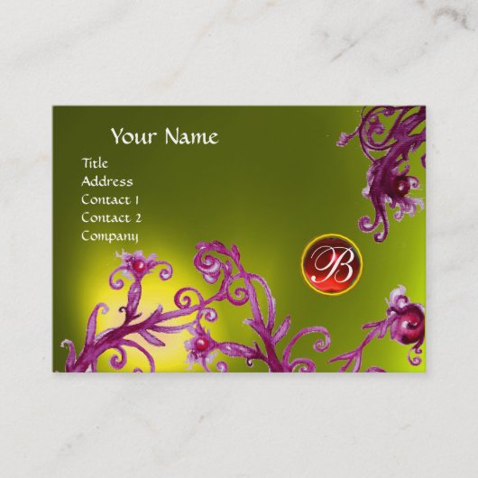 Carte De Visite MAGIC BERRIES MONOGRAM, topaze jaune rouge rubis (Devant)
