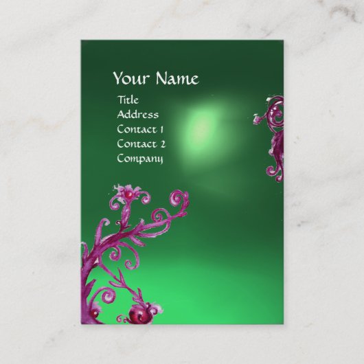 Carte De Visite MAGIC BERRIES MONOGRAM vert jade (Devant)