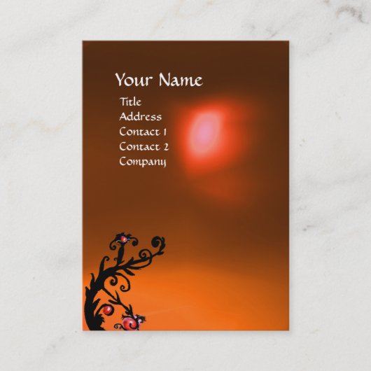 CARTE DE VISITE MAGIC BERRIES ORANGE AGATE GEM MONOGRAMME (Devant)