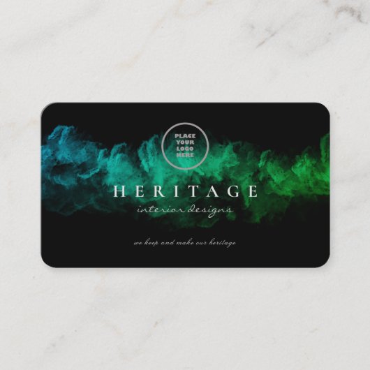 Carte De Visite Magic Green Cloudy Ajouter Votre Logo (Devant)