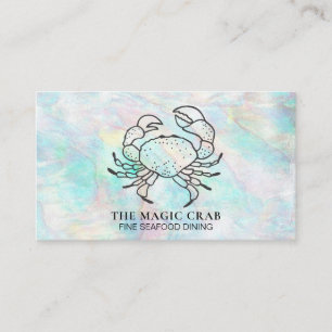 Carte De Visite *~* Magic Pastel Crab Dîner Fin au bord de la mer