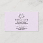 Carte De Visite *~* Magic Pastel Crab Fine Dining by the Beach (Dos)