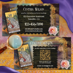 Carte De Visite Magic Psychic Tarot Reader QR Code Photo