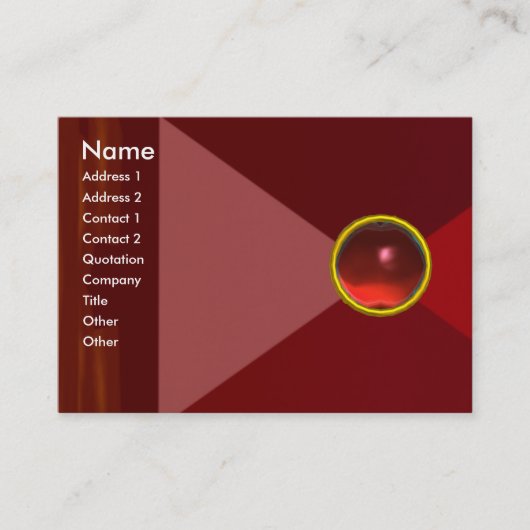 Carte De Visite MAGIC RUBY, rouge vif (Devant)