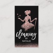 Carte De Visite Magical Maid House Nettoyage Rose Parties scintill (Devant)