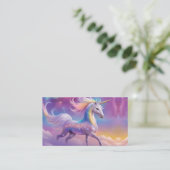 Carte De Visite Magical Rainbow Glitter White Unicorn Sparkles (Debout devant)