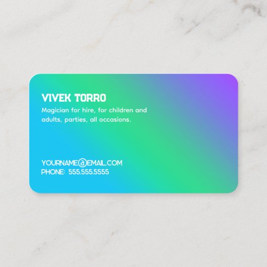 Carte De Visite Magicien (Dos)