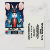 Carte De Visite Magicien de lapin exécutant Magic Act (Devant / Derrière)