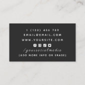 Carte De Visite Magicien Magic Playing Cards Moderne Minimal Noir (Dos)