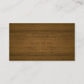 Carte De Visite Magicien Stylish Bois Embossage (Dos)