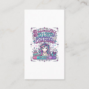 Carte De Visite Magie d'anniversaire de licorne Chargement Marketp