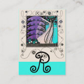 Carte De Visite MAGIE DU PRINTEMPS bleu vif noir blanc pourpre (Dos)