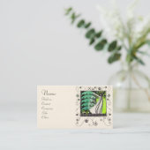 Carte De Visite MAGIE DU PRINTEMPS noir clair blanc vert (Debout devant)