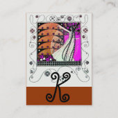 Carte De Visite MAGIE DU PRINTEMPS rose vif noir blanc brun (Dos)