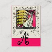 Carte De Visite MAGIE DU PRINTEMPS rose vif noir blanc jaune (Dos)