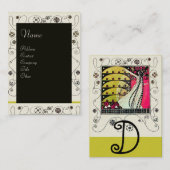 Carte De Visite MAGIE DU PRINTEMPS rose vif noir blanc vert (Devant / Derrière)