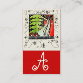 Carte De Visite MAGIE DU PRINTEMPS rouge vif noir blanc vert (Dos)