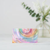 Carte De Visite Magie mystique Pink Lilac Shell Yoga Enseignant (Debout devant)