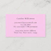 Carte De Visite Magie mystique Pink Lilac Shell Yoga Enseignant (Dos)