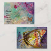 Carte De Visite MAGIQUE BOUTEILLE bleu vert jaune or étincelles (Devant / Derrière)