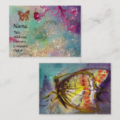 Carte De Visite MAGIQUE BOUTEILLE bleu vert jaune or étincelles (Devant / Derrière)