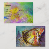 Carte De Visite MAGIQUE BOUTEILLE violet vert jaune éclatant or (Devant / Derrière)