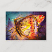 Carte De Visite MAGIQUE BOUTTERFLY Bleu Vert Jaune Or Étincelles (Dos)