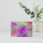 Carte De Visite MAGIQUE BOUTTERFLY violet, jaune violet éclats d'o (Debout devant)