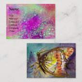 Carte De Visite MAGIQUE BOUTTERFLY violet, jaune violet éclats d'o (Devant / Derrière)