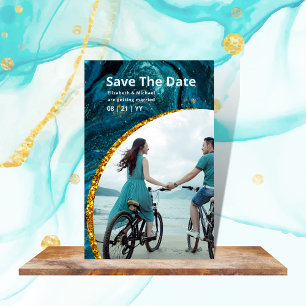 Carte De Visite Magnétique 25 X magnétique Agate Gold PHOTO Mariage SAVE DATE