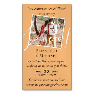 Carte De Visite Magnétique 25 x Mariage magnétique Livestreaming Enregistrer