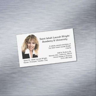 Carte De Visite Magnétique Académie et Université Saint Ishah Laurah Wright