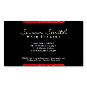 Carte De Visite Magnétique Accent en cuir (rouge)   Chic, Luxe