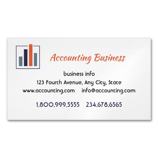 Carte De Visite Magnétique Accounting Bookkeeping  Custom Business  (devant)